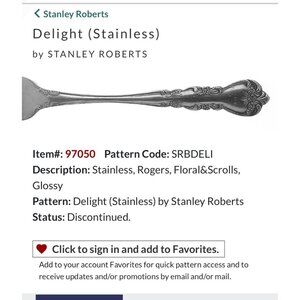 Stanley Roberts Delight Stainless Steel Floral Scrolls Flat Handle Butter Knife